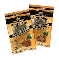 King Palm Mini Size Cones - (Squeeze & Pop Pre Rolls) - Natural Pre Rolls Palm Leafs - Organic Rolls - Flavored Pre Rolled Cones - Flavored Cones - (Pine Drip, 2 Packs (10 Rolls))