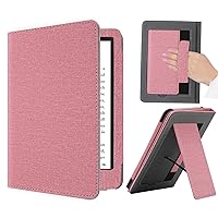 SCSVPN Stand Case for 6.8'' Kindle Paperwhite 11th Generation-2021 and Kindle Paperwhite Signature Edition, Premium PU Leather Sleeve Smart Cover with Auto Sleep/Wake - Hand Strap - Card Slot (Pink)