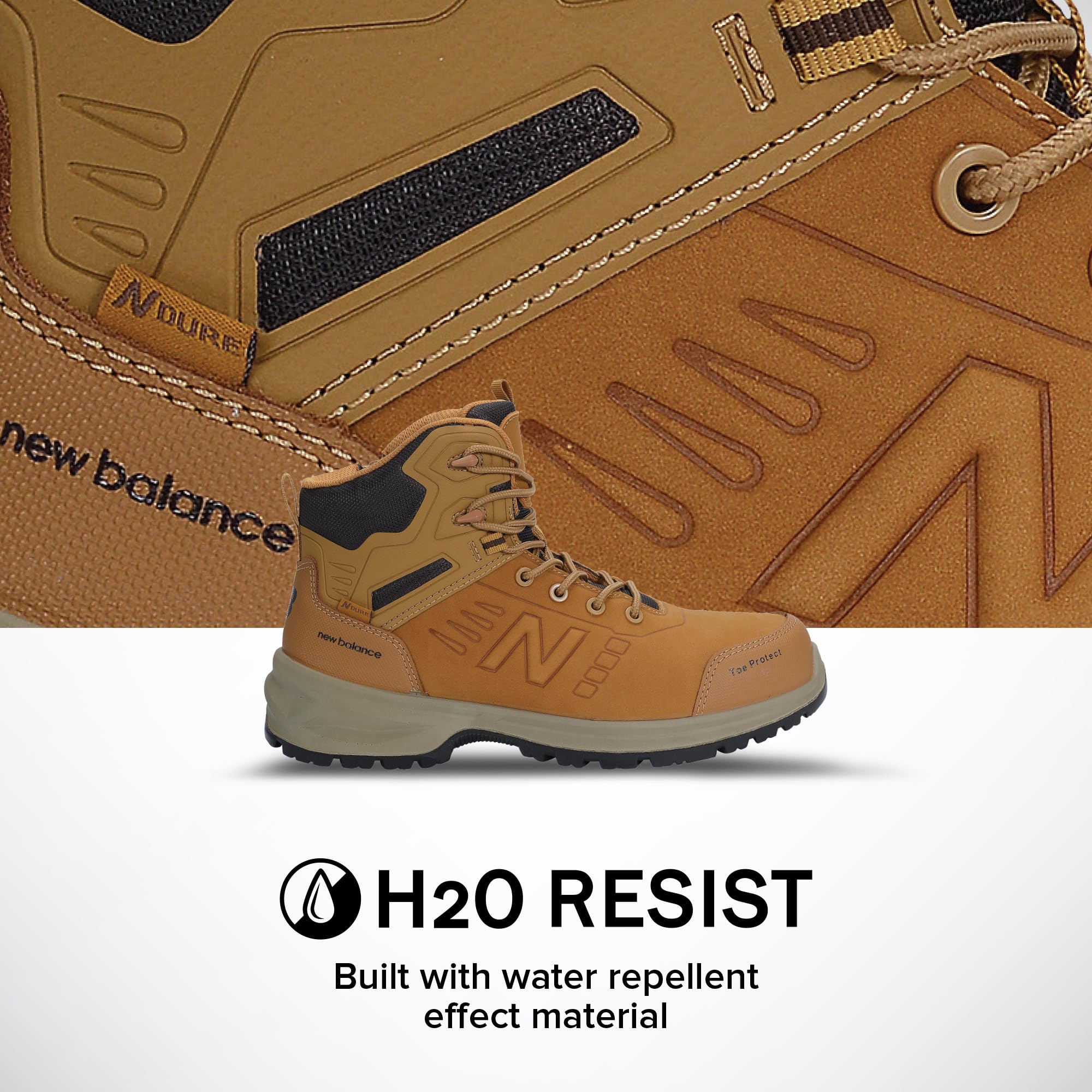 New Balance Men's Composite Toe Calibre Industrial Boot, Wheat, 10 Wide