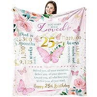 Best Gift for 25 Year Old Female, Happy 25th Birthday Gifts for Women, 25 Year Old Birthday Gifts for Her, 25th Birthday Gift Ideas for Woman Throw Blanket 60 X 50 Inch