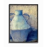 Stupell Industries Cracked Rustic Painting Blue Pottery Black Framed Wall Art, 11 x 14, Multi-Color