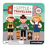 Petit Collage Magnetic Play Set, Little Travelers – Mix & Match Magnetic Game Board, Ideal for Ages 3+ – Includes 2 Magnetic Scenes and Over 25 Magnet Pieces, Ideal Travel Activity for Kids