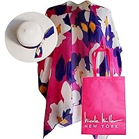 Straw Sun Hats Kimono Beach Cover Ups for Women and Travel Tote Matching for Packable Foldable