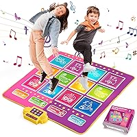 Dance Mat Toys Gift for Kids Girls Boys Age 3-12, Double Player Dance Mat Electronic Pad with Light-up 12-Button 8 Music 3 PK Modes, Dance Mat Game Christmas Birthday Gifts for 3 4 5 6 7 8 9 10+ Kids