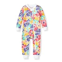 Burt's Bees Baby Baby Girls Pajamas, One-Piece Footed Sleeper PJs, Zip Up, Non-Slip Snug Fit Pajamas with Snap Tab in sizes 12, 18, and 24 Months, 100% Organic Cotton