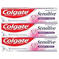 Sensitive Toothpaste with Whitening, Prevent and Repair, 6 Ounce, 3 Pack