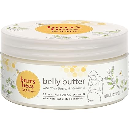 Burt's Bees Mama Belly Butter Skin Care, Pregnancy Lotion & Stretch Mark Cream, with Shea Butter and Vitamin E, 99% Natural, 6.5 Ounce