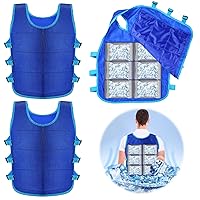 2 Pcs Cooling Vest with 24 Pcs Ice Pack Adjustable Ice Vest for Men Women Hot Weather Working Running
