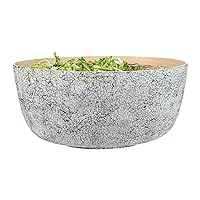 Restaurantware Bambuddha 51 oz Round Gray Spun Bamboo Extra Large Eggshell Salad Bowl - 13 1/2