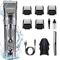 SUPRENT Hair Clippers for Men Cordless Hair Clippers, IPX6 Waterproof Design, Professional Titanium & Ceramic Hair Clippers for Barbers with 5 Adjustable Speed Settings & LCD Display