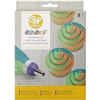 Wilton Color Swirl, 3-Color Piping Bag Coupler, 9-Piece Cake Decorating Kit