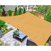 Asteroutdoor Sun Shade Sail Rectangle 10' x 13' UV Block Canopy for Patio Backyard Lawn Garden Outdoor Activities, Sand