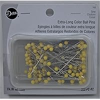 Dritz 112 Color Ball Pins, Extra Long, 1-3/4-Inch (250-Count) , Yellow