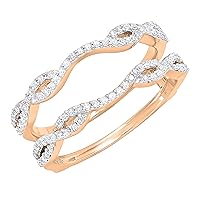 0.35 Carat (ctw) Round White Diamond Double Enhancer Wedding Ring in 14K Gold