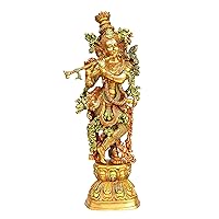 Esplanade - Lord Krishna Kishan Gopal Murti Idol Statue Sculpture - Brass - 29