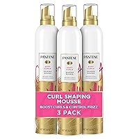 Pantene Curl Mousse For Curly Hair, Tames Frizz for Soft Touchable Curls, 6.6 Ounce (Pack of 3)
