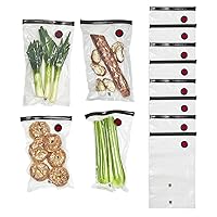 Fresh & Save Set 12-pc Vacuum Sealer Bags for Food, 2 1/4 Gallon, Reusable Sous Vide Bags, Reusable Food Storage Bags for Meal Prep, Reusable Snack Bags, Dishwasher Safe, Large, Clear
