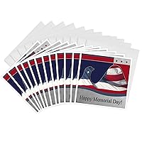 3dRose Memorial Day, Flag Eagle - Greeting Cards, 6 x 6 inches, set of 12 (gc_40419_2)