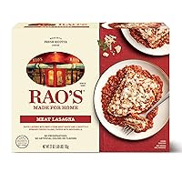 Rao's Made for Home Meat Lasagna Frozen Meal, 27oz, All Natural Premium Quality Frozen Pasta, No Preservatives, No Artificial Colors or Flavors, With Fresh Ricotta Cheese