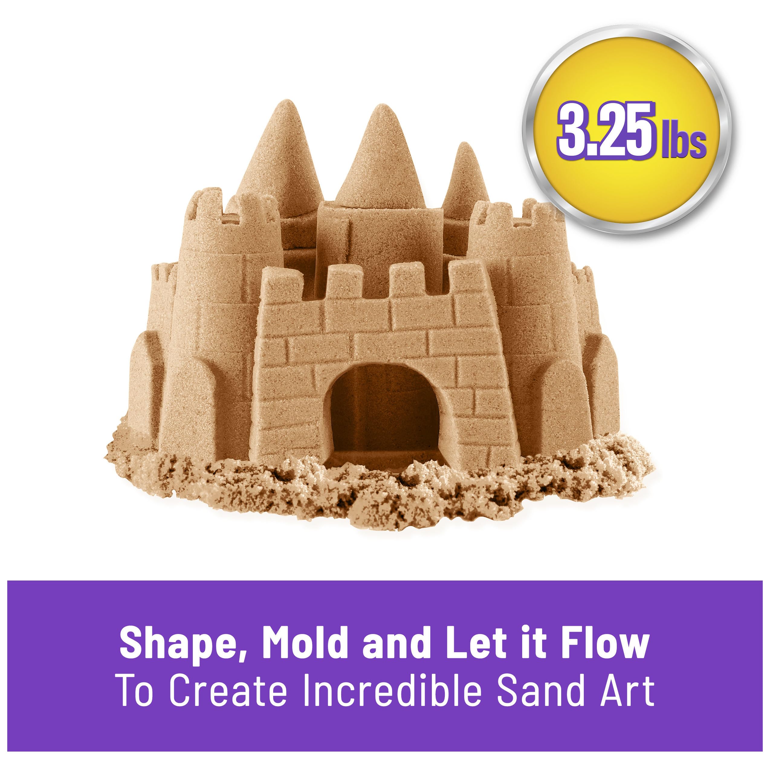 Kinetic Sand, The Original Moldable Play Sand, 3.25lbs Beach Sand, Sensory Toys for Kids Ages 3 and up (Amazon Exclusive)