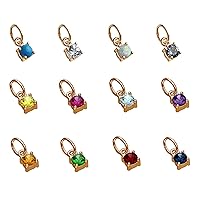 jewellerybox Rose Gold Plated Sterling Silver CZ Birthstone Claw Charms