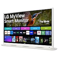 LG 32SR70U-W MyView Smart Monitor 32-inch 4K UHD (3840x2160) IPS Display, webOS 23, USB Type-C, Speakers 7W x2, HDR 10, AirPlay 2, Screen Share, Bluetooth, Remote, White