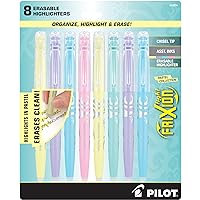 PILOT Pen 8035 FriXion Light Pastel Collection Erasable Highlighters, Chisel Tip, Assorted Color Inks, 8-Pack
