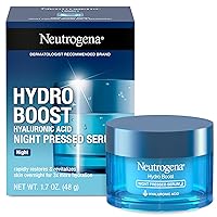 Neutrogena Hydro Boost Night Moisturizer for Face, Hyaluronic Acid Facial Serum for Dry Skin, Oil-Free and Non-Comedogenic, 1.7 oz