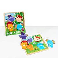 Early Learning Centre Touch & Feel Wooden Puzzle, Imaginative Play, Handy Eye Coordination, Problem Solving, Kids Toys for Ages 12 Month, Amazon Exclusive