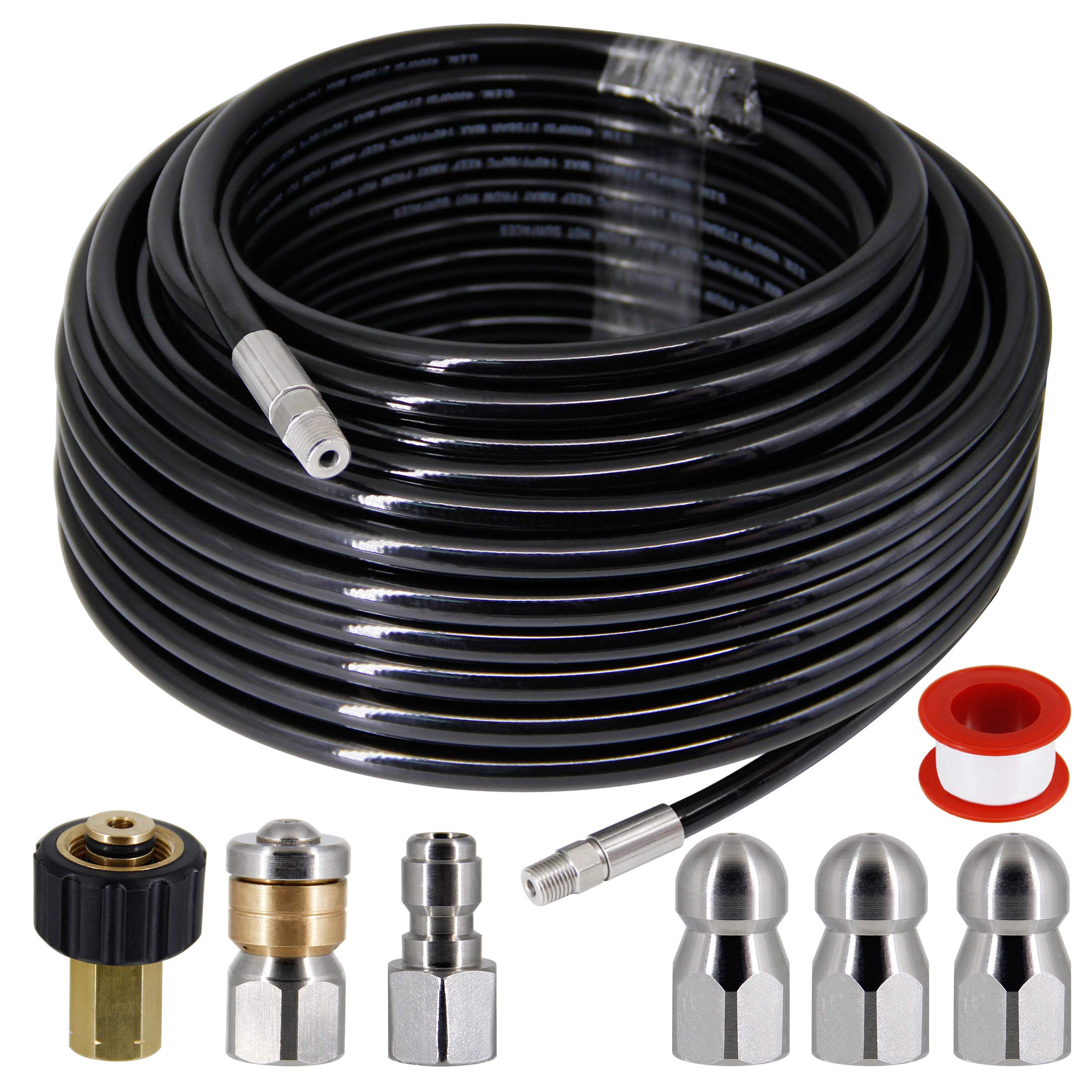 50FT Drain Sewer Pipe Cleaning Hose Jet Nozzle For High Pressure Washer 