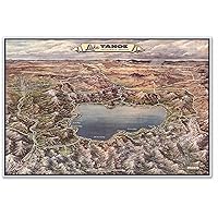 Antiguos Maps Pictorial of Lake Tahoe California and Nevada | The All Year Playground circa 1965 | Vintage Wall Decor | Art Print Poster | measures 24 x 36 inches (610 x 915 mm)
