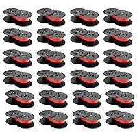 24 Pack Replacement for GR24 GR24BR Universal Twin Spool Calculator Ribbon use with Nukote BR80c, Sharp El 1197 P III, Porelon 11216, Dataproducts R3027 (Black/red, Individually Sealed)