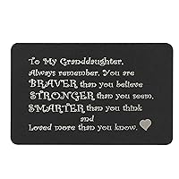 Dreambell Anodized Aluminum Engraving Wallet Insert Granddaughter Mini Love Message Card