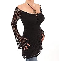 Women's Crochet Lace Off The Shoulder Bell Sleeve Top