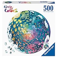 Ravensburger Circle of Colors: Ocean 500 Piece Round Jigsaw Puzzle for Adults - 17170 - Every Piece is Unique, Softclick Technology Means Pieces Fit Together Perfectly