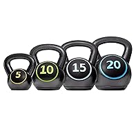 Yaheetech Kettlebell Sets 4 Piece Strength Training KettleBells Weight Set 5lb, 10lb, 15lb, 20lb Kettle Bell for Women & Men for Full Body Workout & Exercise Fitness