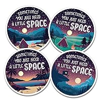 Need a Little Space Camping Bumper Sticker for Car - Cute Lake Life Decals for Hydroflask - Night Sky Nature Quote Tumbler Stickers (Set of All 4)