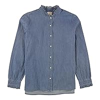Barbour Womens Denim Button Up Shirt, Blue, 12