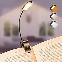 9 LED Rechargeable Book Light for Reading in Bed - Eye Caring 3 Color Temperatures,Stepless Dimming Brightness,80 Hrs Runtime Small Lightweight Clip On Book Reading Light for Kids,Studying