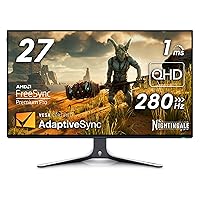 Alienware AW2723DF Gaming Monitor - 27-inch (2560 x 1440) 240Hz Display (DP 1.4), 1ms Response Time, NVIDIA G-Sync, Preset OSD Modes, Height/Tilt/Swivel/Pivot Adjustability - Lunar Light