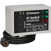 Outdoor Power Equipment ST Switch with Smart Portable Automatic Transfer Technology Home Standby Alternative, For Sump Pumps, Refrigerators, and More, Black and White