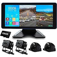 ASLONG 4K Backup Camera 4CH Dash Cam with 10.36