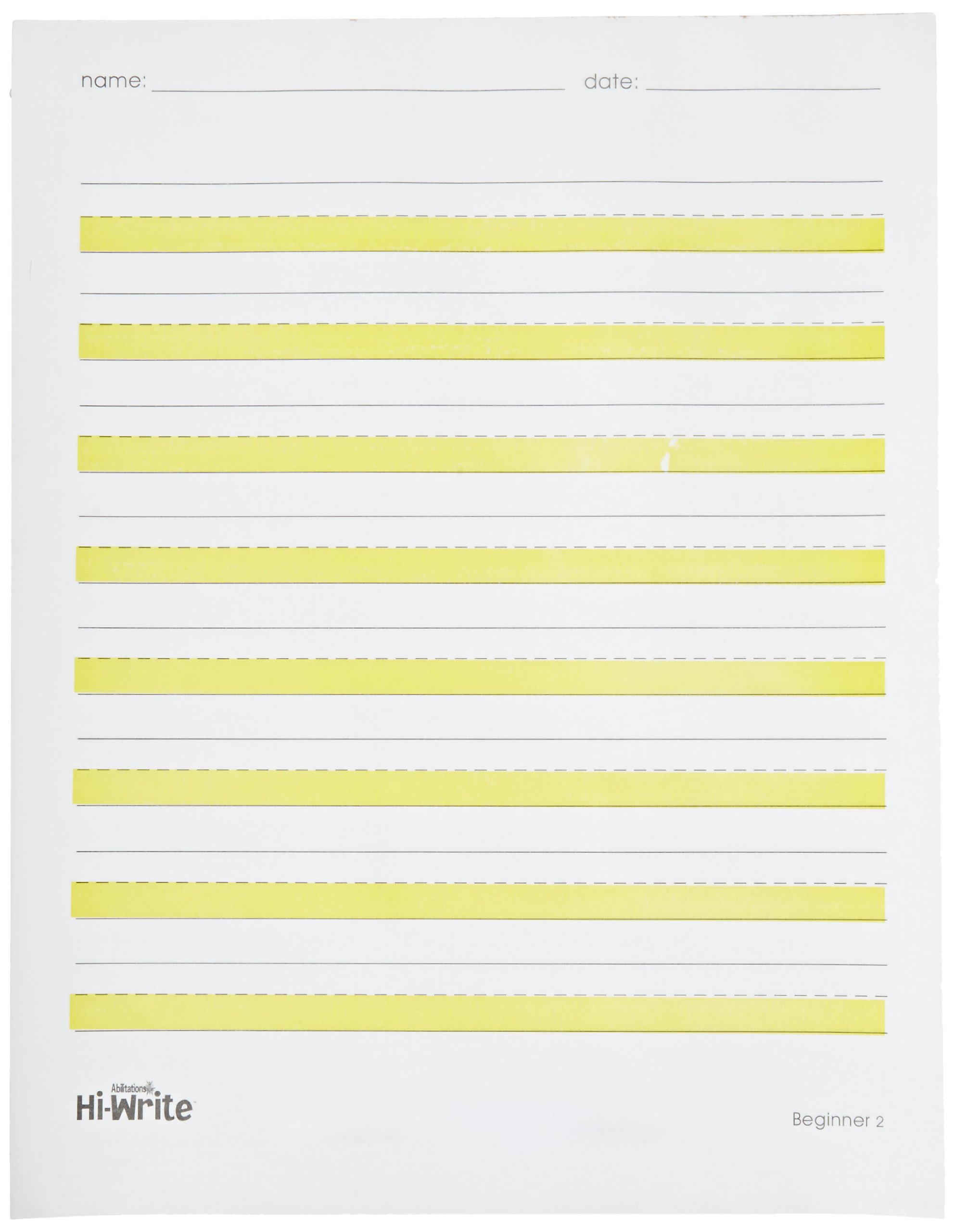 Abilitations Hi-Write Beginner Paper, Level 2, Pack of 100,89662,Yellow/White
