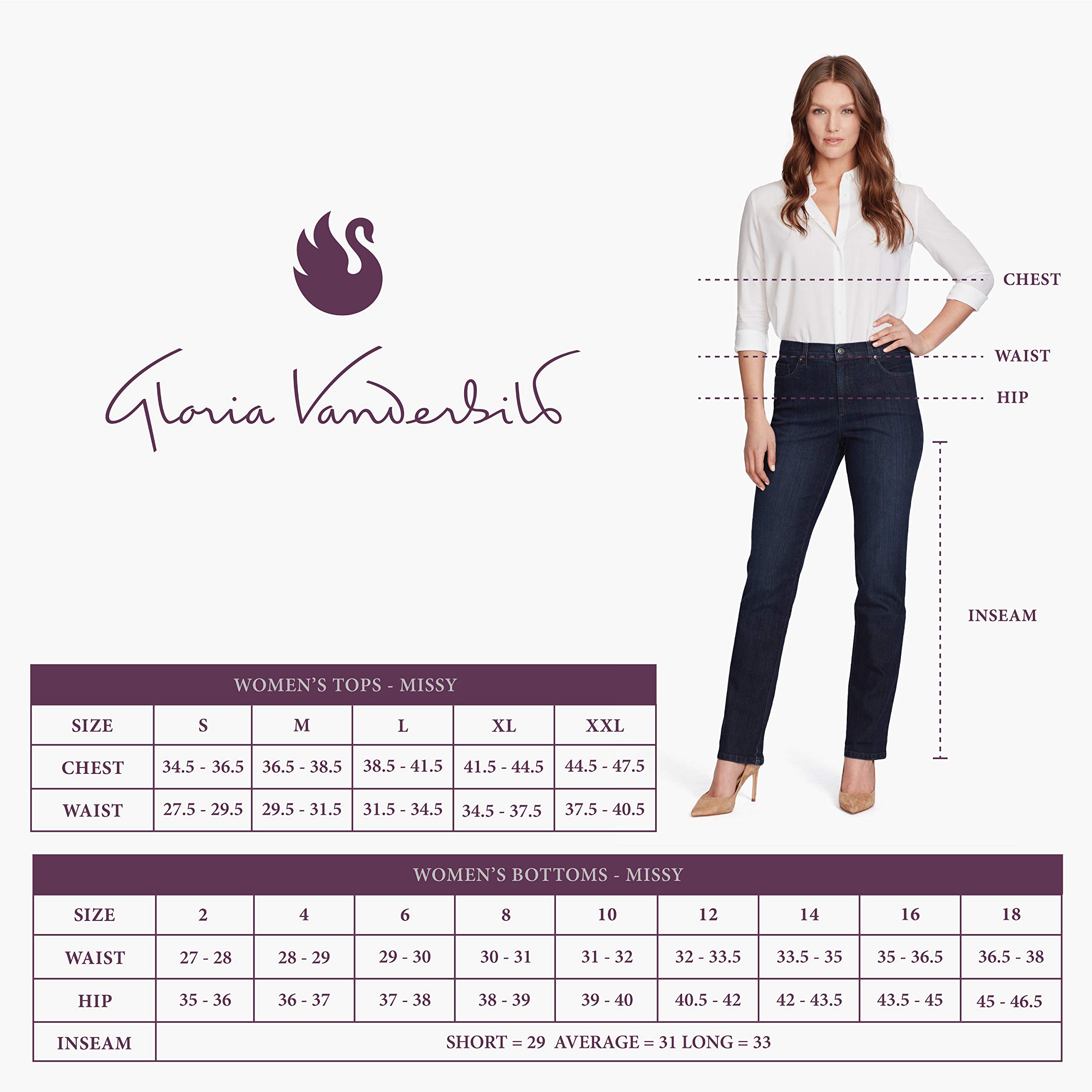 Gloria Vanderbilt womens Amanda Classic High Rise Tapered Jean, Scottsdale Wash, 14 Regular