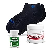 emuaid EMUAIDMAX Nail Fungus Premium Kit - EMUAIDMAX Maximum Strength with Silver Ionic Socks First Defense Probiotic 30 Caps