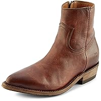 Frye Billy Inside Zip Booties for Women Crafted from Antiqued Leather with Wellington Stitchwork, Brass Hardware - 5 ¾” Shaft