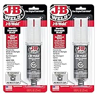 J-B Weld Original Steel Reinforced Epoxy Syringe, High Strength, 2 Pack, Dark Grey, 50165-2