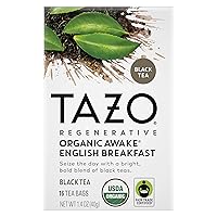 Tea Bags, Black Tea, Regenerative Organic Awake English Breakfast Tea, 16 Count