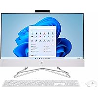 HP 24-inch FHD IPS Touchscreen All-in-One Desktop Computer 2022, Dual-Core Intel Core i3-1115G4, 32GB DDR4, 1TB SSD, WiFi, Bluetooth, Windows 11 Pro, White, Wireless KB, Mouse, COU 32GB USB
