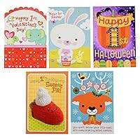 Hallmark Baby's 1st for All Seasons Card Assortment, Halloween/Thanksgiving/Christmas/Valentine's Day/Easter (5 Cards with Envelopes) (1499RZC1011)